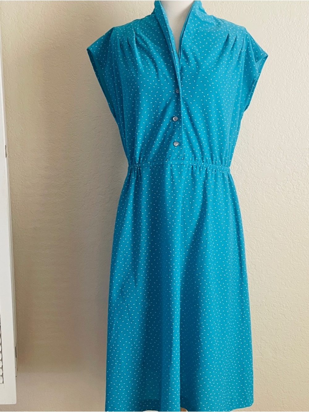Teal Polka Dot Sleeveless Women’s Dress